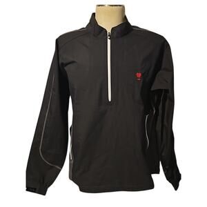 FootJoy Men’s Quarter Zip Performance Pullover Black Gray Size XL